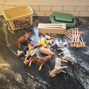 Farm Animal Playset With Fencing